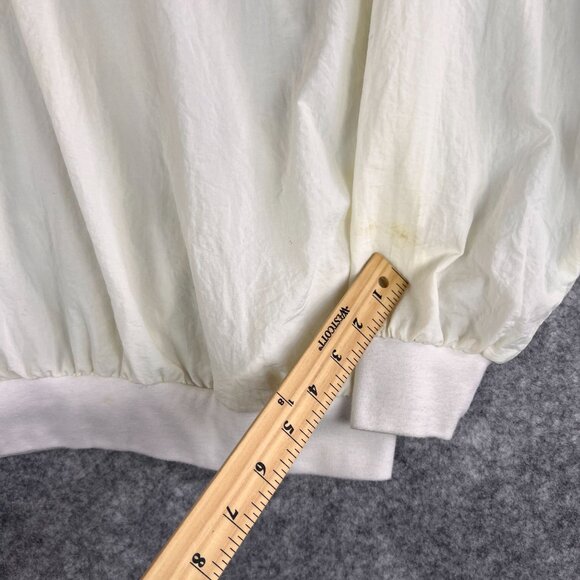 Vintage Mens L  PCC Embroidered White Pullover Windbreaker V-Neck Sweatshirt - Picture 12 of 12